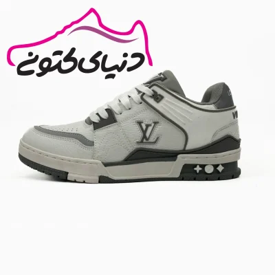 کتونی اسپرت مردانه لویی ویتون سفید طوسی